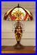 Victorian Stained Glass Table Desk Lamp Tiffany Style Double Lit