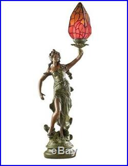 Victorian Trading Co Greek Muse Tiffany Style Stained Glass Table Lamp