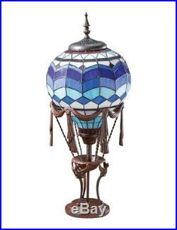 Victorian Trading Co Hot Air Balloon Tiffany Style Stained Glass Table Lamp