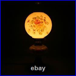 Vintage 22 Table Lamp Rose Glass Globe Gone With the Wind GWTW Hurricane Light