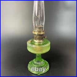 Vintage Aladdin Oil Kerosene Green Glass Lamp Model B Pyrex Chimney Chicago 24