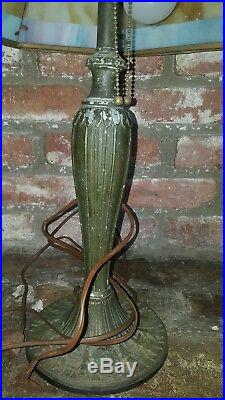 Vintage Antique A&R Co. Lamp With Slag Glass Shade