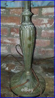 Vintage Antique A&R Co. Lamp With Slag Glass Shade