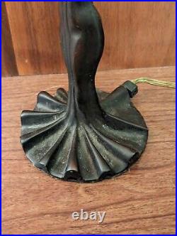 Vintage Art Nouveau Deco Goddess Glass Globe Table Lamp Rare Rose Figurine