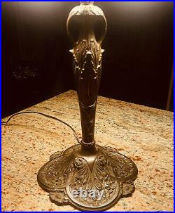 Vintage Arts & Crafts Reverse Painted Glass Lamp Pairpoint Handel Pittsburgh Era