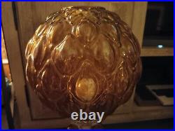 Vintage Boudoir Lamp Amber Color Glass Table Lamp French Victorian Style Lamp