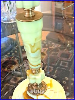 Vintage Houze Glas Akro Agate Lamp- double sockets-glows under black light