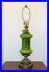 Vintage MCM Green Glass Table Lamp 31 Underwriters Laboratories Inc