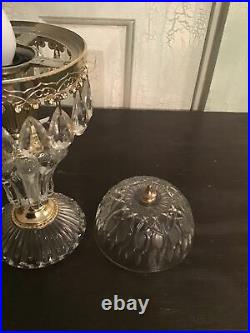 Vintage Michelotti Clear Glass Boudoir Crystal 10 Tall Table Lamp Light