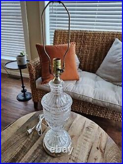 Vintage Mid 20th Century Leviton Crystal Glass Table Lamp Parlor 29