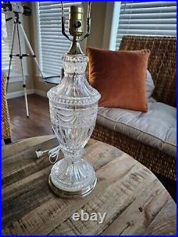 Vintage Mid 20th Century Leviton Crystal Glass Table Lamp Parlor 29