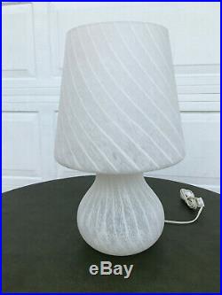Vintage Mid Century Frosted Glass MURANO Mushroom Table Lamp