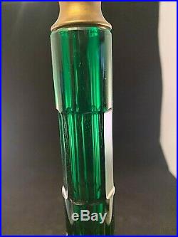 Vintage Mid Century Green Glass and Marble Table Lamp Base