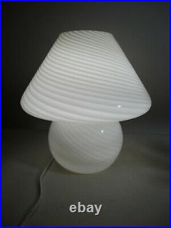 Vintage Mid Century Italy Vetri Murano Swirl Art Glass Mushroom Table Lamp