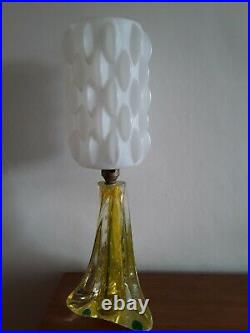 Vintage Murano Mid Century Glass Table Lamp Retro Plastic Shade 50s 60s