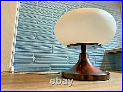 Vintage Mushroom Table Space Age Glass Lamp Atomic Design Light Mid Century Desk