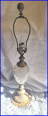 Vintage Ornate Glass Table Lamp Ornate Brass Base