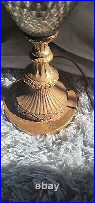 Vintage Ornate Glass Table Lamp Ornate Brass Base
