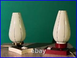 Vintage Pair of Space Age Table Lamp Mid Century Atomic Design