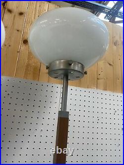 Vintage Retro 1970s IKEA White Glass Globe Table Lamps Mid Century