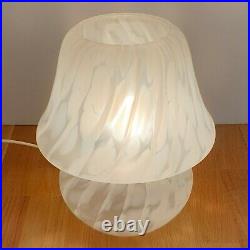 Vintage Retro Murano Style DAR Lighting Small White Frosted Glass Mushroom Lamp