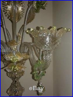Vintage Seguso Murano Glass Floral style Table Chandelier/Lamp/Candelabra