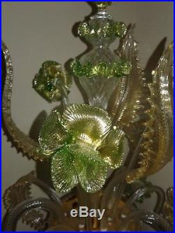 Vintage Seguso Murano Glass Floral style Table Chandelier/Lamp/Candelabra