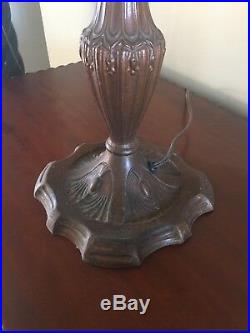 Vintage Slag Glass Lamp Greek Key 1920s Depression Era