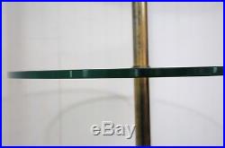 Vintage Solid Brass & Glass Queen Anne Traditional Occasional Floor Lamp Table