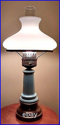 Vintage Table Lamp with Glass Shade