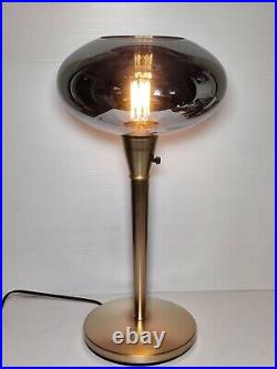 Vintage Table Space Age Glass Lamp Atomic Design Light Mid Century Desk UFO 21