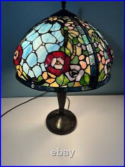 Vintage Tiffany Style Stained Glass Table Lamp