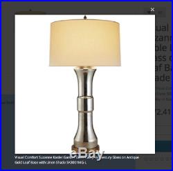 Visual Comfort Suzanne Kasler tall Silver Mercury Glass Gold leaf base Lamp $600