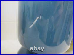 Vtg 90s Ikea Lykta Glass Mushroom Lamp Blue Minimalist Bedside Lamp