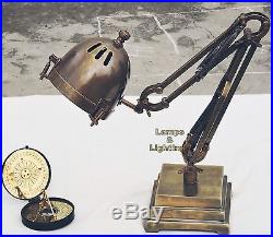 Vtg Industrial Cast Iron Metal Deco Gooseneck Desk Lamp Light Steampunk Antique