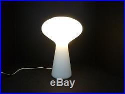 Vtg Mid Century Modern Lisa Johansson Pape Iittala White Glass Mushroom Lamp 12