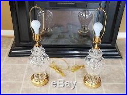 WATERFORD CRYSTAL KINGSLEY Pair of Table Lamps 29 1/2 Tall Lot of 2