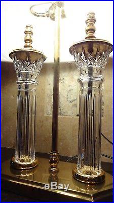 WATERFORD CRYSTAL PARKMORE 25 ELECTRIC TABLE DESK LAMP withoval Waterford Shade