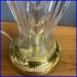 Waterford Crystal Glenar Glass Table Lamp Hollywood Regency brass