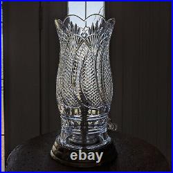 Waterford Crystal New SEAHORSE 13 Hurricane Accent Table Night LAMP Electric