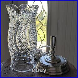 Waterford Crystal New SEAHORSE 13 Hurricane Accent Table Night LAMP Electric