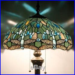 Werfactory Tiffany Style Reading Floor Lamp Table Desk Lighting Blue Dragonfly