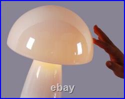 White Mushroom Lamp, Murano style Glass Lamp, Bedside Table Lamp, Desk Lamp