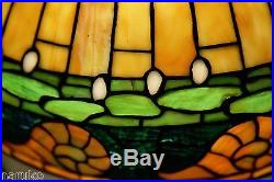 Wilkinson Leaded Glass Lamp Very Colorful Glass Unusual Pattern Of Sea Snails